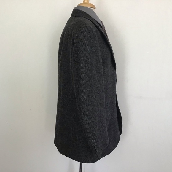 Stafford Vtg Gray Barleycorn Tweed Lambswool 3 Button Notch Collar Blazer 42 S - Picture 3 of 15